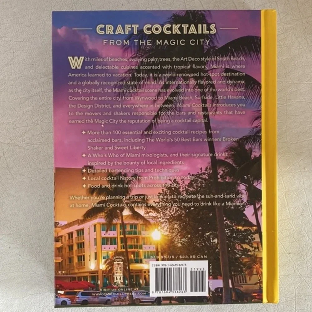 Miami Cocktails: An‎ Elegant Collection of over 100 Recipes Hardcover Book